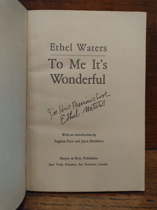 To Me It's Wonderful