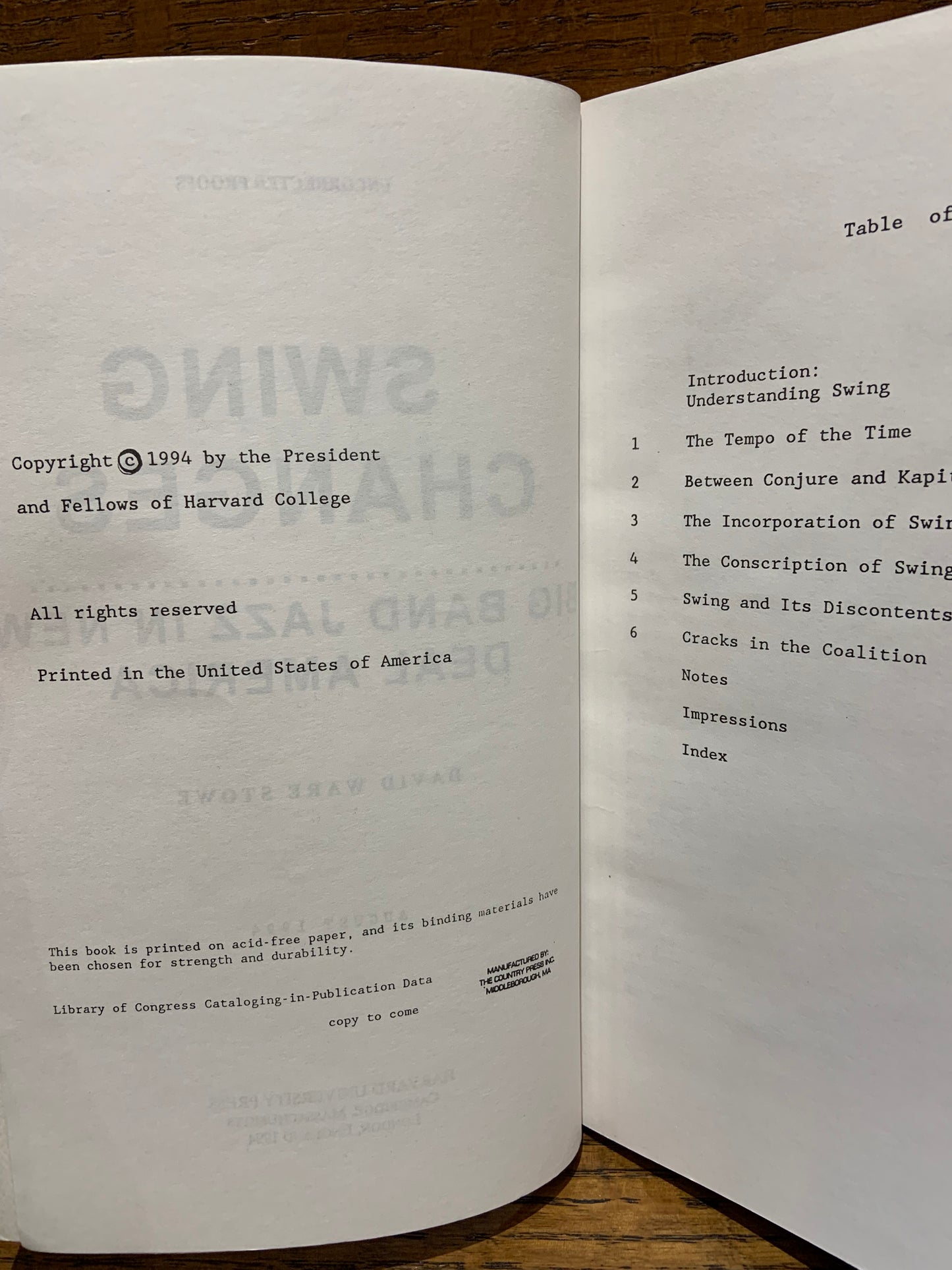 Swing Changes: Big Band Jazz in New Deal America