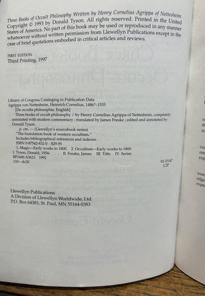 Three Books of Occult Philosophy
