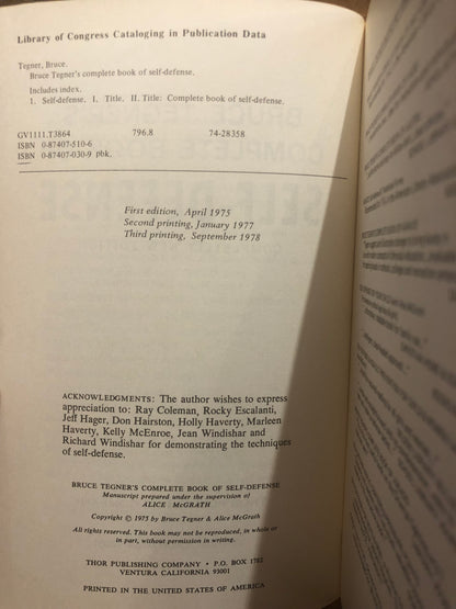 Bruce Tegner's Complete Book of Self-Defense: Completely New Edition