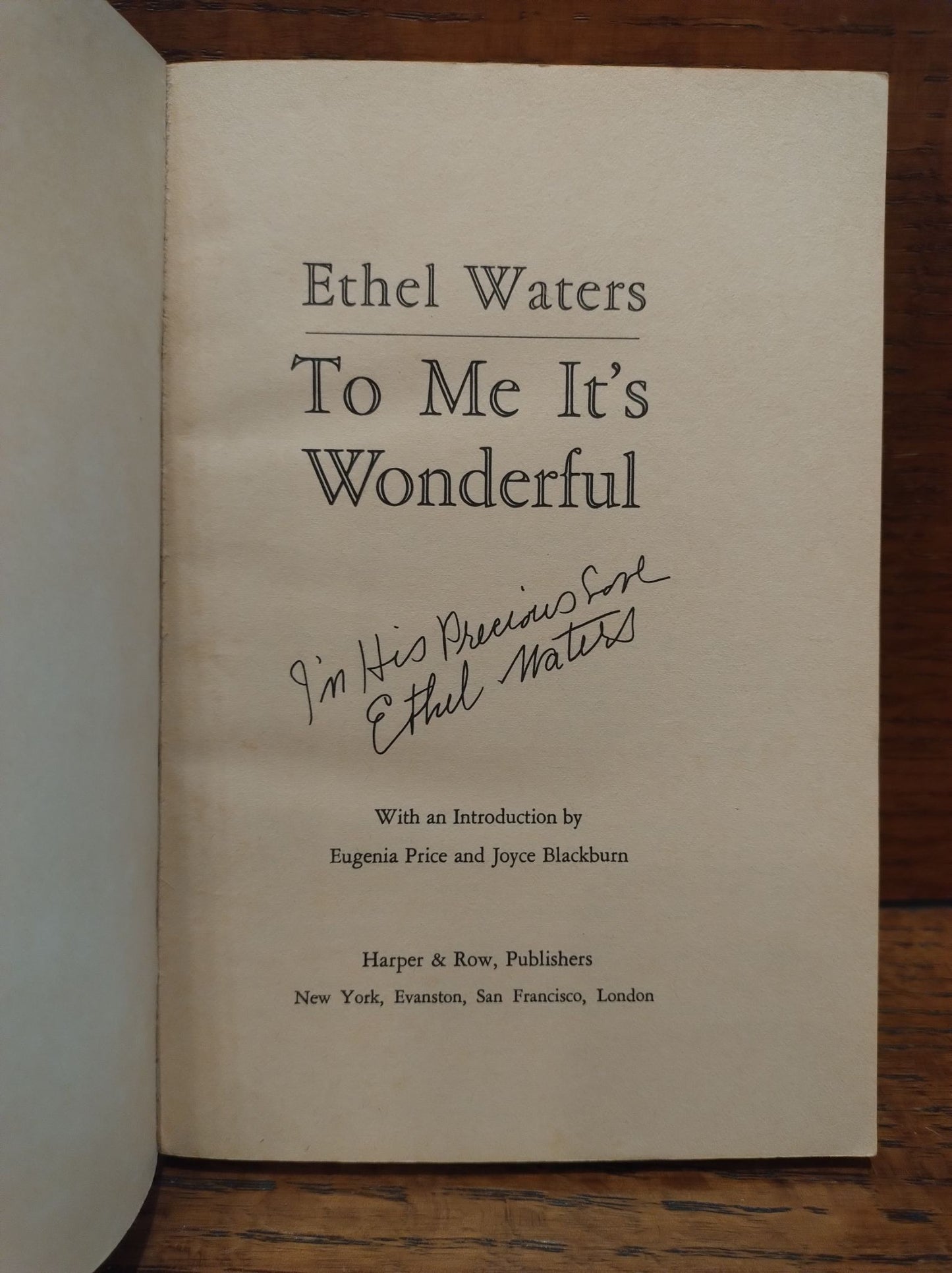 To Me It's Wonderful