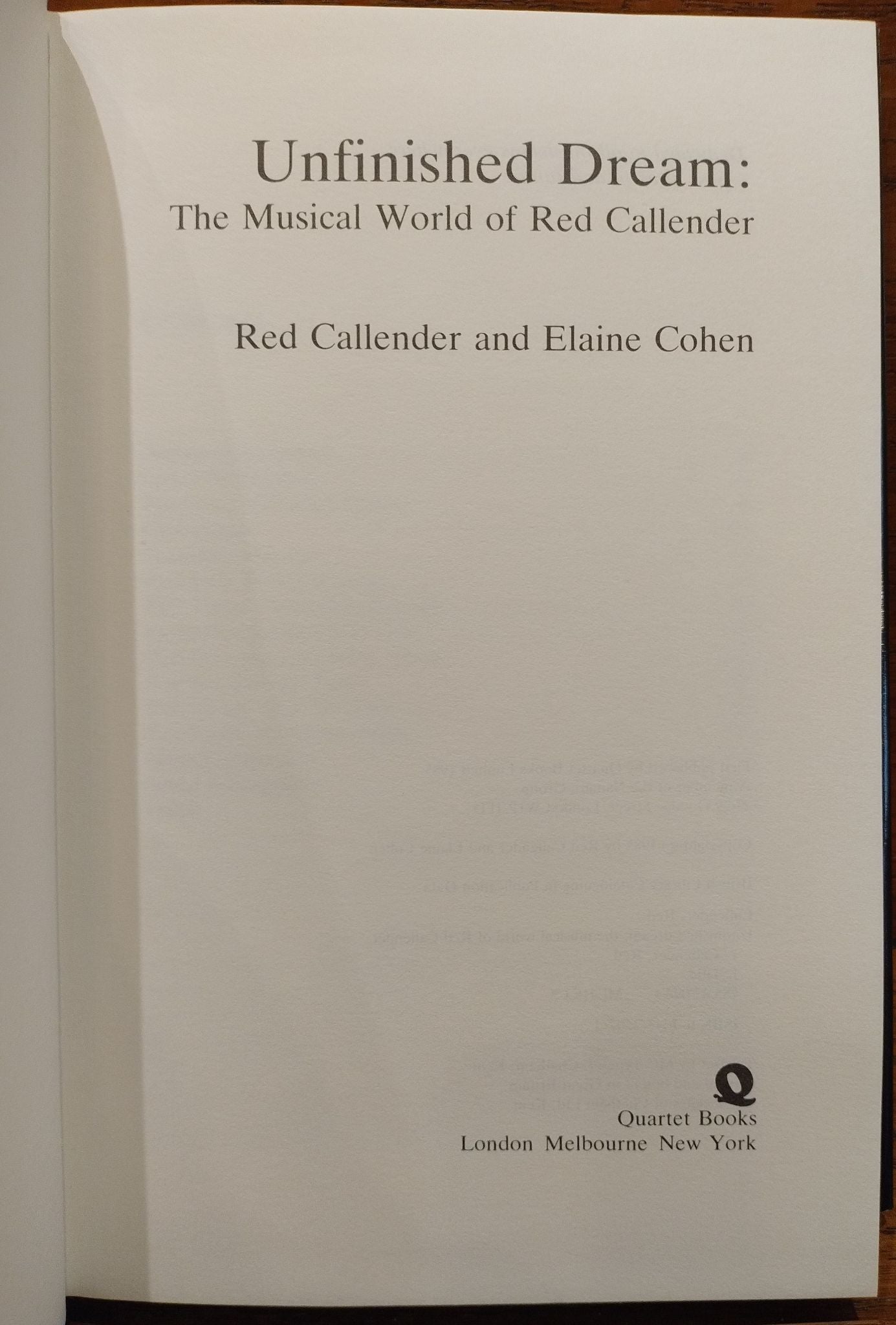 Unfinished Dream: The Musical World of Red Callender